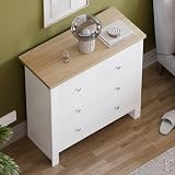 Vida Designs Arlington 2+2 komoda szafka do przechowywania nowoczesne meble do sypialni (biała)