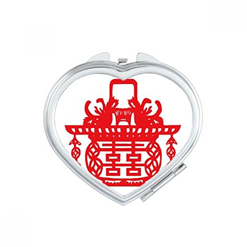 Miroir de poche Coeur compact Crab World pour des retouches faciles