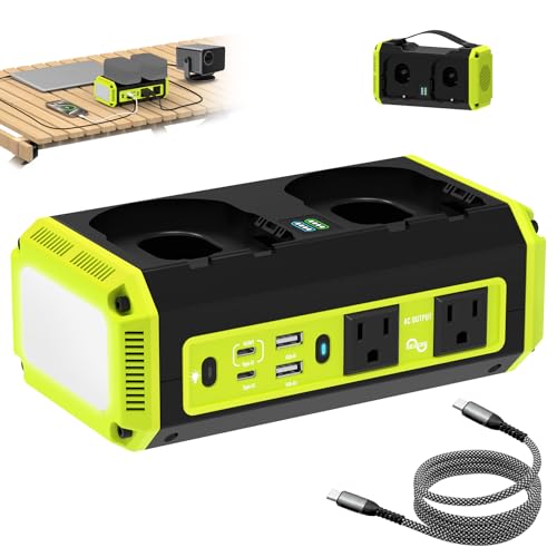 Kzreect 350W Pure Sine Wave Power Inverter Compatible with Ryobi 18V Batteries (Battery Not Included) Dual-Battery Auto-Switch DC 18V to AC 120V 140W USB-C PD 600lm LED Light