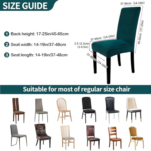 Zindoo Velvet Dining Chair Covers Set of 4, Stretch Spandex with Elastic Band Chaircover - Image 3