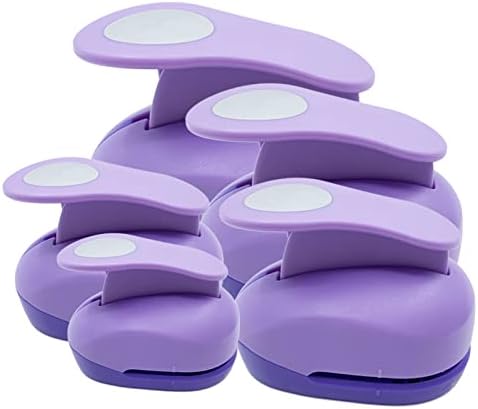 Circle Punch Paper Hole Puncher Set - Purple 5PCS Round Paper Punches, Handmade Scrapbook Puncher for Paper Craft, Hole Punches for Cardstock,Gift Wrapping,Greeting Cards (2In/1.5In/1In/0.6In/0.3In)