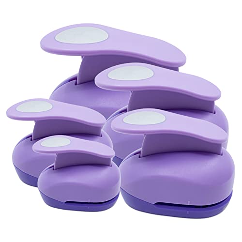 Circle Punch Paper Hole Puncher Set - Purple 5Pcs Round Paper Punches, Handmade Scrapbook Puncher For Paper Craft, Hole Punches For Cardstock,Gift Wrapping,Greeting Cards (2In/1.5In/1In/0.6In/0.3In) #TOP2