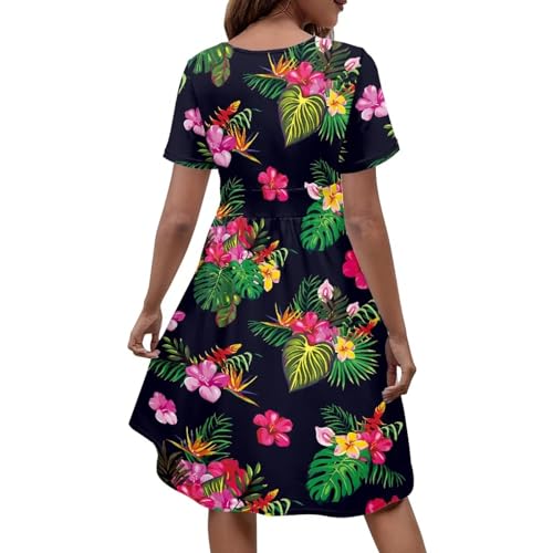 Image of Women's Summer Formal Dresses Short Sleeve Wrap V Neck Dresses Bridesmaid Wedding Guest Dress with Pockets