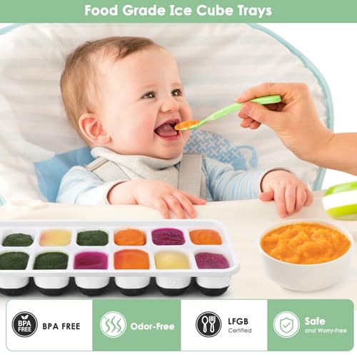Bandeja para cubitos con tapa, pack de 4 silicona miniatura 3