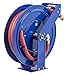Coxreels TSHF-N-550 Retractable Fuel Hose Reel, T-Fuel Series ¾” x 50’, 300PSI-Easy-Maintenance Design with Brass Swivel and Multi-Position Mount Arm-Heavy Duty Steel Construction, Made in USA, Blue