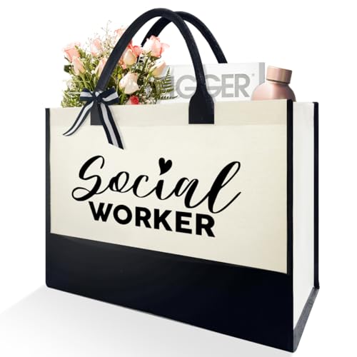 Social Worker Tote Bag Thank You Appreciation Gifts for Future Social Worker Graduation Christmas Birthday Retirement Gifts