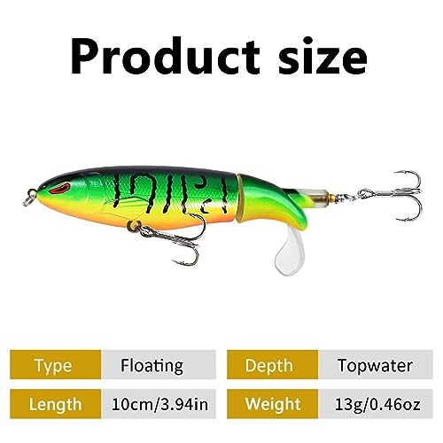 IZA Fishing Lures Set Crankbait for Bass Fishing Topwater Floating Rotating Tail with 3D Fishing Eye for Freshwater Saltwater