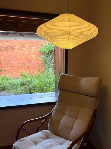Image of 19.69 inch Pendant Paper Lantern Lamps, (50cm) Rice Hanging Light Shades,Minimalist Ceiling Large White Rice Paper Lamp Shade,Ceiling Chinese Lanterns,Japanese Decor
