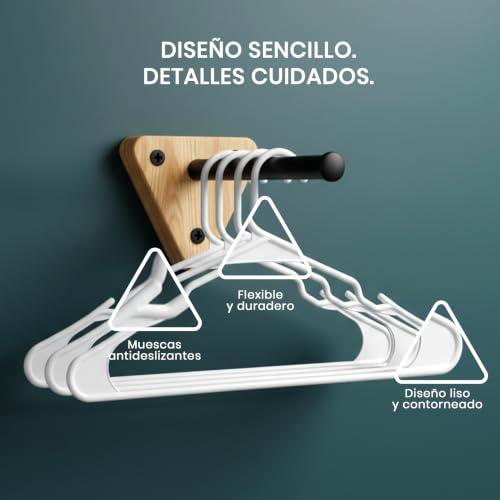 Miniatura 4 de Utopia Home Pack De 50 Perchas De Plástico Blanco Para Ropa - Perchas Para Ropa Que Ahorran Espacio - Perchas Duraderas Y Delgadas Con Ranuras Para Los Hombros