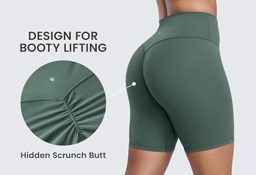 Image of CRZ YOGA Secretsculpt Biker Shorts 6 inch | Booty Scrunch Butt, Butterlift, Buttery Soft, Moderate Compression, Workout, Pilates, No Front Seam, High Waist, for Women