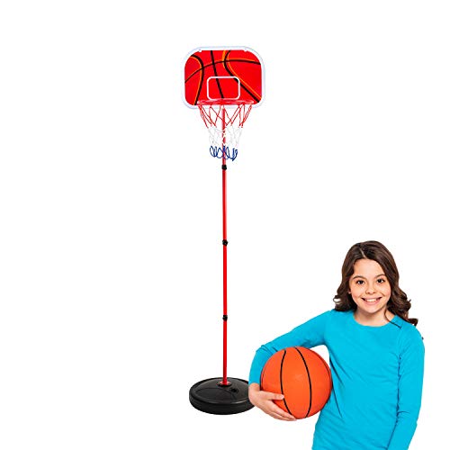 COSMOLINO Canasta de Baloncesto para niños con Soporte, Juego de Baloncesto para niños, Soporte de Baloncesto, Sistema de Canasta para niños, Soporte de Baloncesto, aro de Baloncesto, niños