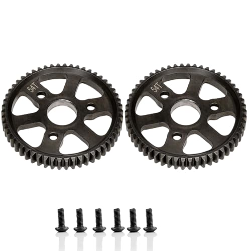 2pcs Hardened Steel 54T Spur Main Gear for Traxxas 1/10 Slash Stampede Rsutler Jato 4x4 6804 6807 6808 6708 Upgrade Parts,Replace#3956