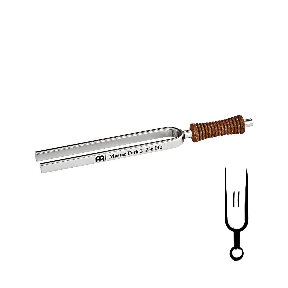 Sonic Energy Meister Stimmgabel 2 (TF-256) | 256 Hz, Ton H3, 16,3 cm lang, 66 g, in Deutschland gefertigt, inkl. Hülle, vernickelter Stahl, Korkgriff