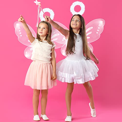 12 Pack Butterfly Fairy Angel Wings And Halos Sets For Kids Girls Angel Costume, Angel Dress Up Feather Costumes For Christmas Halloween Valentine's Day Pageants Plays Games Musical And Parties #TOP3