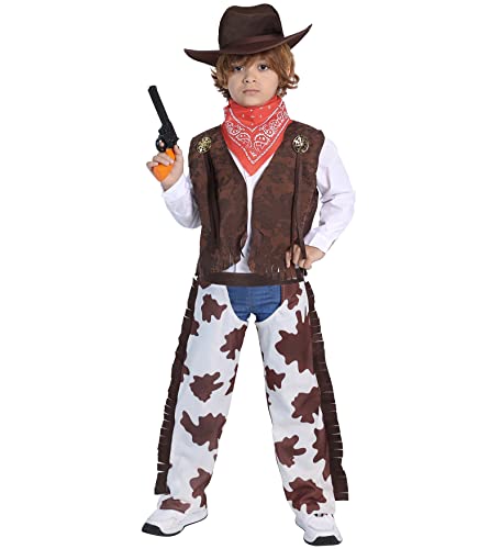 Cowboy Costume For Boys 5Pcs Set Kids Dress Up Birthday Halloween Party Cosplay 3-5T #TOP1