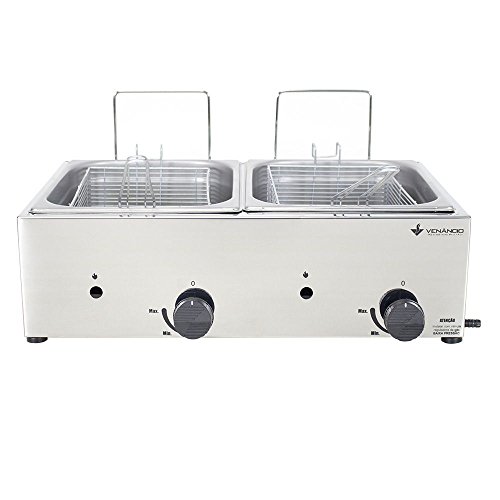 Fritadeira a Gás 2 Cubas 5 Litros cada em Aço Inox - Venâncio