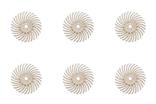 6-Piece White 3M Micron Radial Rotary Disc Set 3/4" 120 Grit Jewelry Polishing Metal Finishing Cleaning Tool