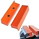 Weiche Schraubstock-Schutzbacken mit Waffel-Design, Magnetisch Schonbacken aus Nylon 101mm, Einsetzbare Spann Backen für Maschinenschraubstock, Spannbacken Zubehör Schützen Ihr Werkstück,Orange,1 Paar