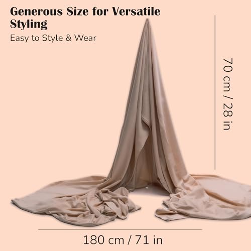 Premium Bamboo Jersey Hijab Scarves -Turban Head Wraps for Women, Fashion Headbands Long Plain Muslim Shawls4