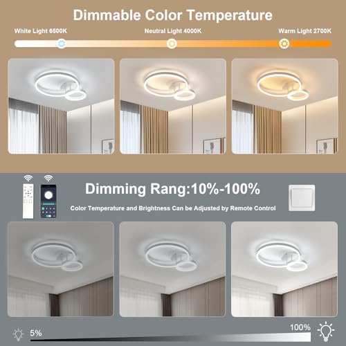 Plafonnier LED moderne Osairous à intensité variable 4725LM de 50cm - 2