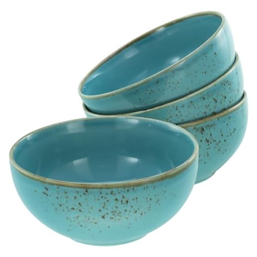 Creatable, 21679, Serie Nature Collection Water, 4-teiliges Geschirrset für 4 Personen, Buddha Bowl aus Steinzeug, spülmaschinen- und mikrowellengeeignet, Qualitätsproduktion