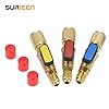 SURIEEN 3 Pcs Refrigerant Compact Ball Valve Adapter 1/4" SAE for R410A R134A R12 R22 AC HVAC & R12 R22 to R134A, Fits for R502 Charging Hoses AC Refrigerant #5