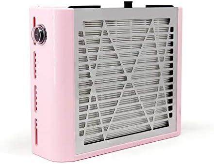 Nail Dust Collector Machine, Upgraded Powerful Nail Vacuum Suction Fan Dust Extractor Manicure Tool for Acrylic Nail Poly Nail Extension Gel Removal, Pink