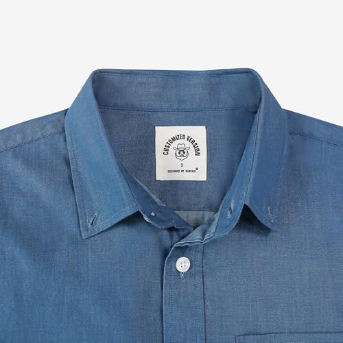 Image of Dubinik Mens Short Sleeve Button Down Shirts Soft Breathable Summer Vintage Regular Fit Lightweight Men's Casual Shirt