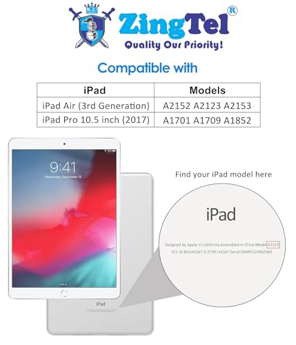 Image of Screen Guard Designed For iPad Pro 10.5 2017 / iPad Air 3 (3rd Gen 2019) 10.5 Inch Nano Fiber Tempered Glass Screen Protector Flexible, HammerProof & Shatterproof