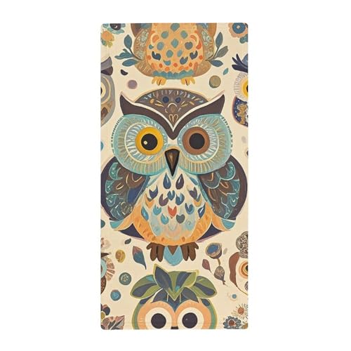 FekiLoot Color Owl Pattern Towel Soft Comfortable Towels Lightweight Compact Coral Fleece Towel for