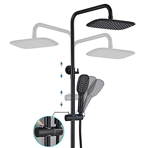 Robinet de douche thermostatique chromé haut de gamme avec ensemble de douche complet mural