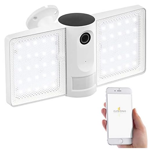 VisorTech LED Strahler Kamera: Full-HD-IP-Überwachungskamera, LED-Strahler, WLAN, App, für Echo Show (Beleuchtung mit Kamera)