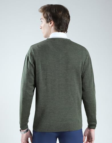 Image of Monte Carlo Men's Regular Fit Pullover | Solid V Neck Style | Full Sleeves Pull On | Warm & Stylish Winter Fashion Sweater | Winter Sweater for Men's