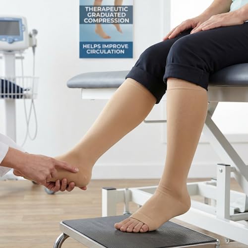 Image of MGANG Knee High Compression Socks 20-30mmHg, Varicose Veins, Short Length