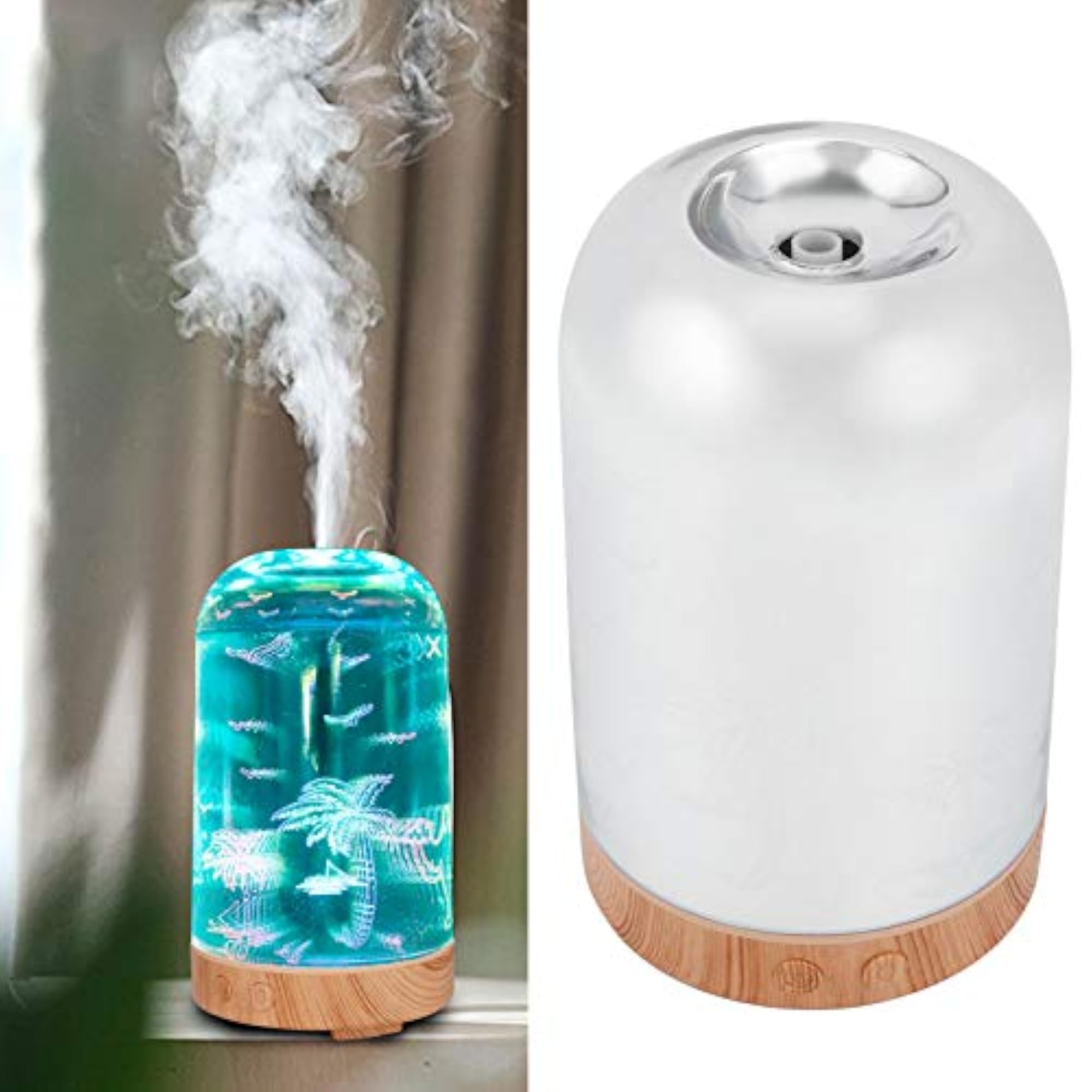 Quiet Glass Car Humidifier with Colorful Light Bars