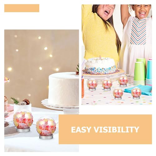 Globos de nieve transparentes para manualidades sin goteo con tapa de rosca ORFOFE 4