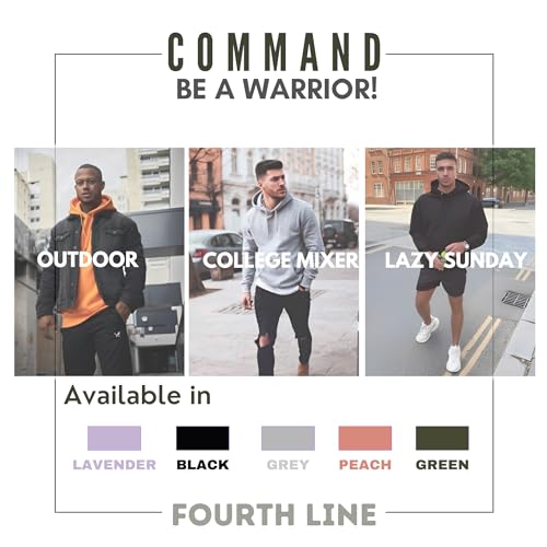 Image of FOURTH LINE Unisex Warrior Back Printed Oversized Hoodie for Men & Women | Loose Fit Graphic Printed Cotton Fleece Hooded Sweatshirt | Premium Full Sleeves Travel Hoodie