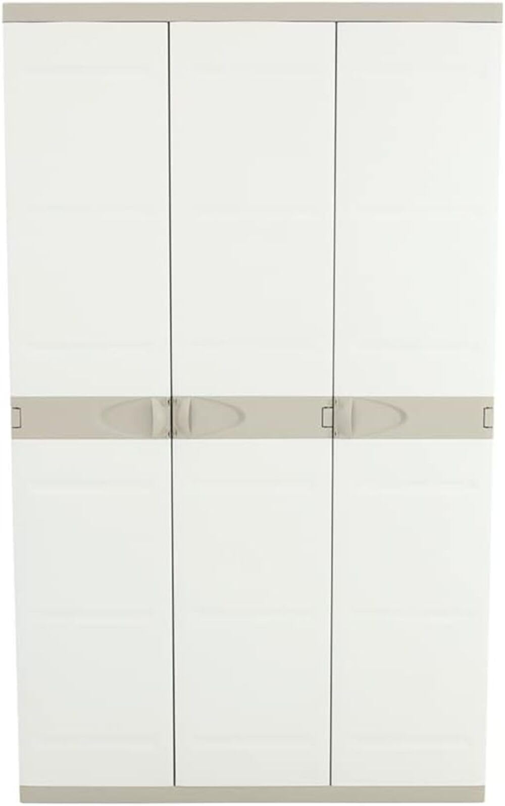 Recamania Armario Multiusos Exterior/Interior - 3 Puertas y 4 Baldas - 176 x 105 x 41 cm - Beige