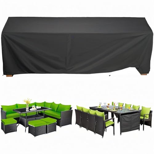 Housse salon de jardin 200x120x85 bâche protection extérieur imperméable 420D