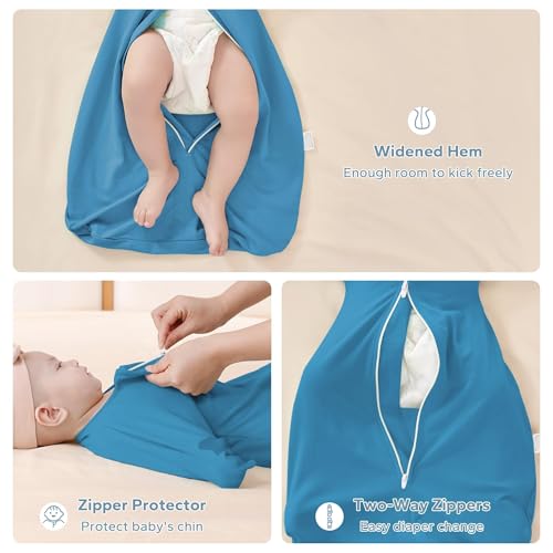 Image of ZIGJOY Swaddle Sleep Sack 3-6 Months, 1.0 Tog Cotton Baby Swaddle Blanket | 100% Cotton - Soft & Breathable & Non-shrink, 2-way Zipper for Easy Diaper Changes, Long Sleeves Allow Self-soothing