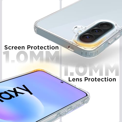 Image of RIGGEAR Shockproof Clear Hybrid Armor Back Cover Case Compatible with Samsung Galaxy A57 5G (Transparent PC and TPU Bumper)