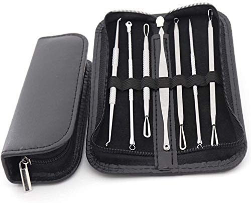 毛穴ケア専用キット 黒ずみ取り 7本セット ステンレス ニキビ取り 毛穴ケア 黒ずみ取り いちご鼻すっきり 毛抜きスティック ピンセット 収納ケース付き