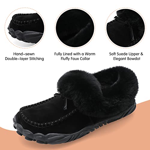 BARERUN Womens Moccasin Snow Boots Warm Winter Boots Ankle Boots for Women Outdoor Fur Lined Womens Shoes Slippers2