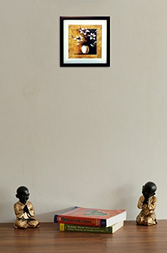 Image of eCraftIndia 'Abstract Pot and Flower Theme' UV Art Painting (Synthetic Wood, 23 cm x 23 cm, Satin Matt Texture)