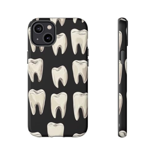 Coque iPhone 14 Plus rigide mate solide motif dents blanches design original