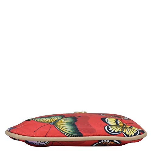 Image of Anuschka Zip Travel Pouch - Wanderlust Collection - Nylon Fabric with Genuine Leather Trim and Artwork Print
