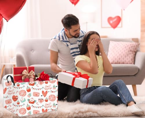 Image of Rectangular Valentine's Day Gift Basket - Empty Baby Girl Basket Kids Storage Bin Organizer Box