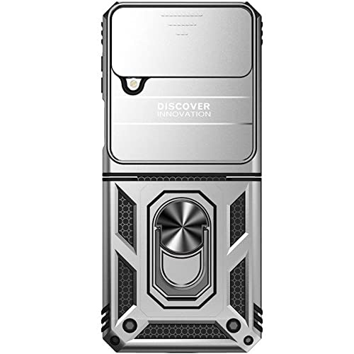 Coque Samsung Galaxy Z Flip 4 et 3 Double Couche Argent avec Protection d'Objectif