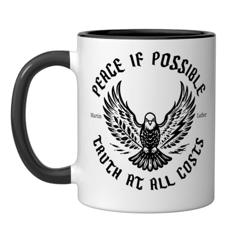 Reformed Theology Truth at All Costs Martin Luther - Black Ceramic Mug, Black/White