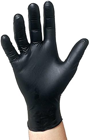 Black Nitrile Disposable Gloves Powder Free Textured Fingertips 4.5 Mil Thickness Latex Free Medical Examination Glove-Size 2X (90 Pack of Gloves)